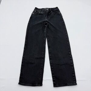 Madewell The Perfect Vintage Wide Leg Jeans Womens 23P Black High Rise Denim